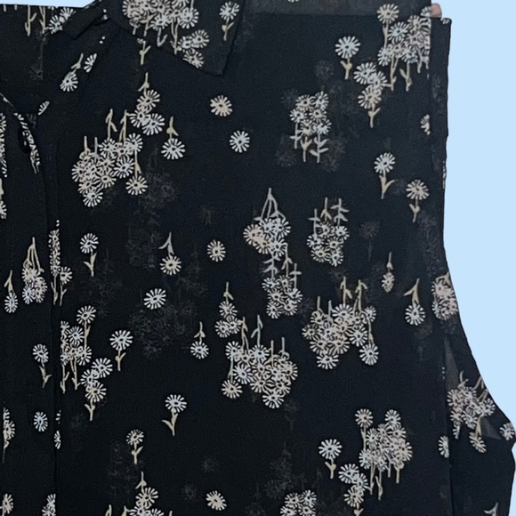 BP Sleeveless button down long sheer collared duster Sz S Black - Picture 4 of 6